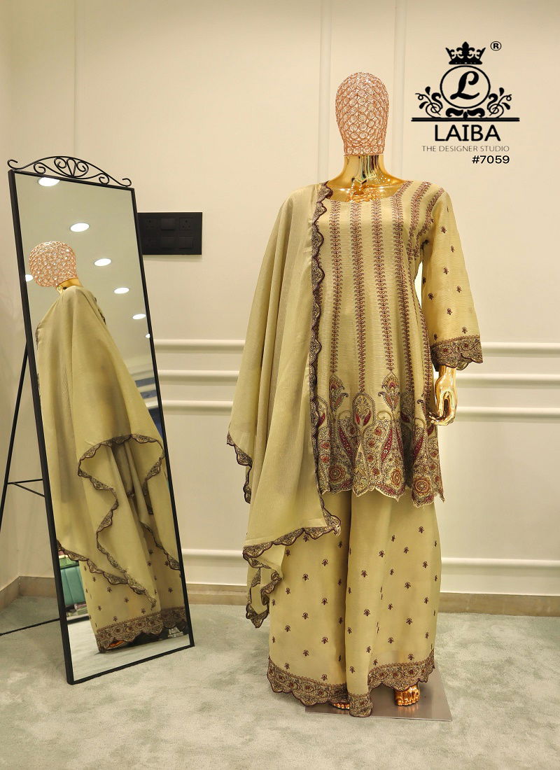 Laiba Am 7059 Chinon Pakistani Ready Made Suits Collection